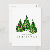 Alcohol Ink Design Christmas Tree Postcard Postkarte (Vorne/Hinten)