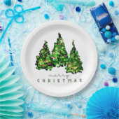 Alcohol Ink Design Holiday Chrismas TrePaper Plate Pappteller (Party)