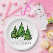 Alcohol Ink Design Holiday Chrismas TrePaper Plate Pappteller (Party)
