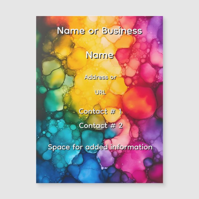 Alcohol Ink Design Magnetic Card Magnetkarte (Vorderseite)