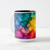 Alcohol Ink Design Two-Tone Mug, 15 oz Zweifarbige Tasse (Vorderseite Links)