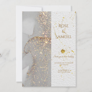 Alcohol Ink Glitter Chic Wedding Invitation Einladung
