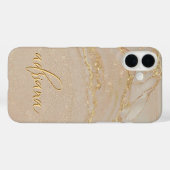 Alcohol Ink Glitter Monogrammed Case- Mate iPhone Case-Mate iPhone Hülle (Rückseite (Horizontal))