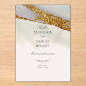 Alcohol Ink Glitter Transparent Acrylic Invitation Acryleinladungen (Vorderseite)