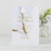 Alcohol Ink Glitter Wedding Invitation Einladung (Stehend Vorderseite)
