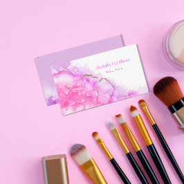 Alcohol Ink Gold Glitzer Script Makeup & Hair Visitenkarte