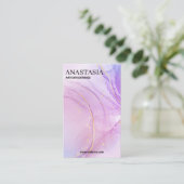 Alcohol Ink Lila Earring Packkarten Visitenkarte (Stehend Vorderseite)