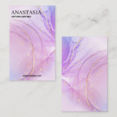 Alcohol Ink Lila Earring Packkarten Visitenkarte (Vorne/Hinten)