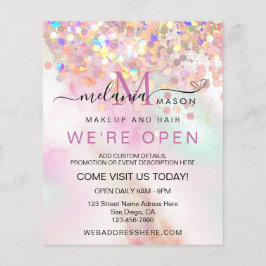 Alcohol Ink Makeup Artist Holographic Glitzer Chic Flyer