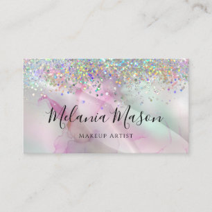 Alcohol Ink Makeup Artist Holographic Glitzer Chic Visitenkarte