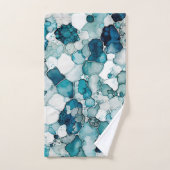 Alcohol Ink Muster Blue Vibrann Badhandtuch Set (Handtuch)