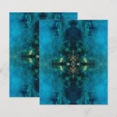 Alcohol Ink Peacock Blue Kaleidoscope Craft Paper (Vorne/Hinten)