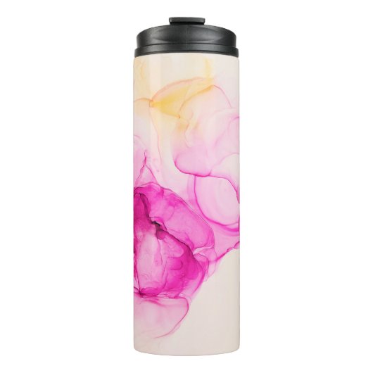 Alcohol ink sea texture. Contemporary art. Spots o Thermosbecher (Vorderseite)