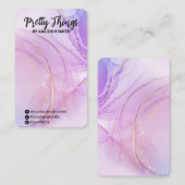 Alcohol Tinte Lila Earring Display Cards Visitenkarte (Vorne/Hinten)