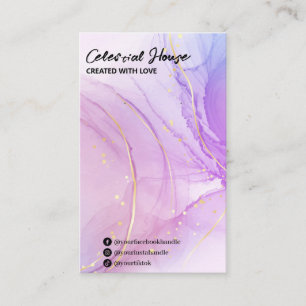 Alcohol Tinte Lila Earring Display Cards Visitenkarte