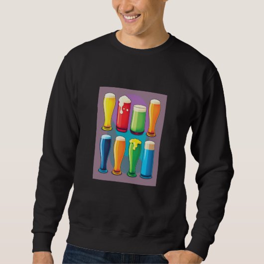 Alcoholic Drinks Enthusiast Pop Style Glasses Of B Sweatshirt (Vorderseite)
