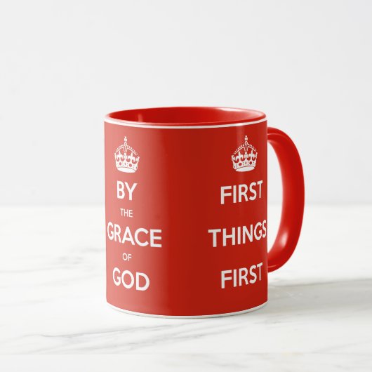 Alcoholics Anonymous Slogans  Mug (Red) Tasse (VorderseiteRechts)