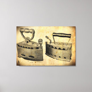 ALD-EFFEKT-FOTO auf Vintagen Bügeleisen auf Leinwa Leinwanddruck