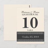 ALD LACE GRAY Wedding Tischnummer Card Empfang (Vorne/Hinten)