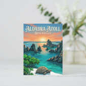 Aldabra-Atoll Seychellen Postkarte (Stehend Vorderseite)