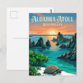 Aldabra-Atoll Seychellen Postkarte (Vorne/Hinten)