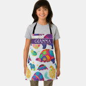 Aldabra Tortoise Rainbow Farbiges Muster Schürze (Insitu)