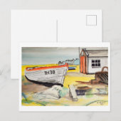 Aldeburgh, Boot am Strand – Küstenkunst Postkarte (Vorne/Hinten)