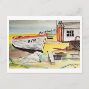 Aldeburgh, Boot am Strand – Küstenkunst Postkarte
