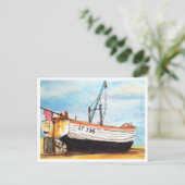 Aldeburgh, Boot am Strand – Küstenkunst Postkarte (Stehend Vorderseite)