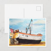 Aldeburgh, Boot am Strand – Küstenkunst Postkarte (Vorne/Hinten)