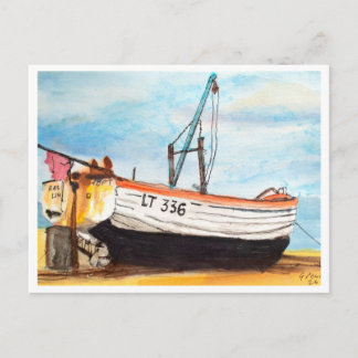 Aldeburgh, Boot am Strand – Küstenkunst Postkarte
