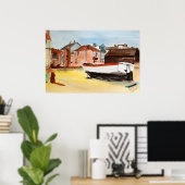 Aldeburgh-Druck – Wasserfarbenlandschaft an der Kü Poster (Heimbüro)