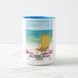 Aldeburgh Essex Beach Reiseplakat Zweifarbige Tasse