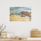 Aldeburgh Strand – Kunst an der Küstenmauer Poster (Küche)