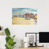 Aldeburgh Strand – Kunst an der Küstenmauer Poster (Heimbüro)
