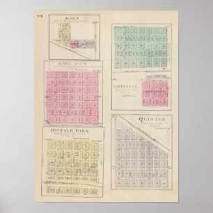 Alden, Gove City, Grinnell, Buffalo Park, Kansas Poster
