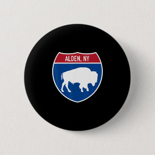 Alden New York Buffalo Ny Autobahn Interstate Schi Button