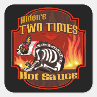 Aldens zweimaliger Sauce-Sticker Quadratischer Aufkleber