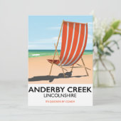 Alderby Seaside Poster Card Einladung (Stehend Vorderseite)