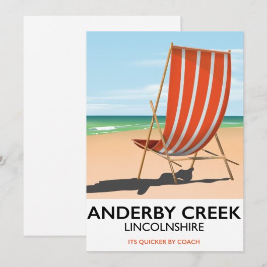 Alderby Seaside Poster Card Einladung (Vorne/Hinten)