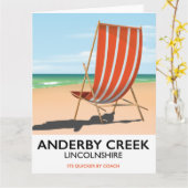 Alderby Strand Reiseplakat Karte (Gelbe Blume)