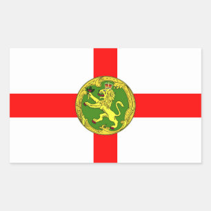 Alderney Fahne Guernsey britisches Symbol Rechteckiger Aufkleber