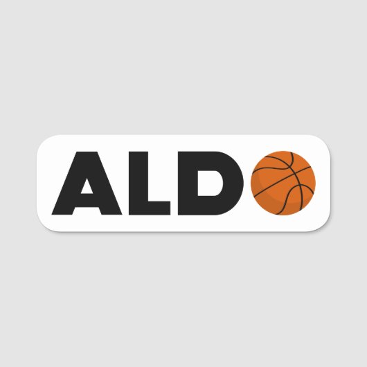 Aldo Basketball Namensschild (Vorderseite)