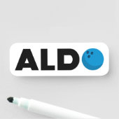 Aldo Bowling Namensschild (Beispiel)