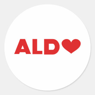Aldo Liebe Runder Aufkleber