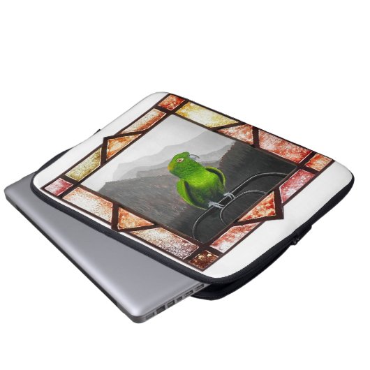 Aldo mein Amazonaspapagei Laptopschutzhülle (Vorne Knopf)