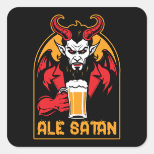Ale Satan - Bier Drinks Quadratischer Aufkleber
