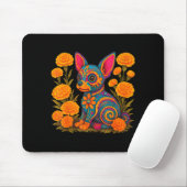 Alebrije Dog Flower Mexican Folk Art Owner Mom Dad Mousepad (Mit Mouse)