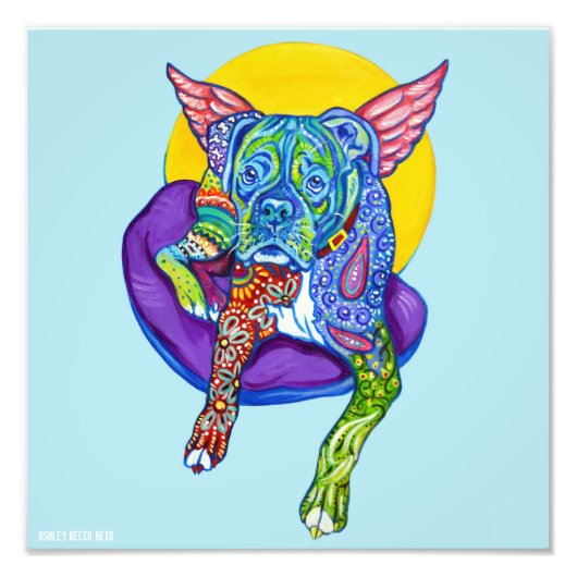 Alebrijes Boxer 12x12" Print Fotodruck (Vorne)
