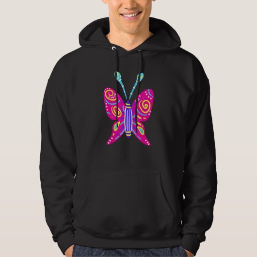 Alebrijes Fantasy Figure Animal Sculpture Butterfl Hoodie (Vorderseite)